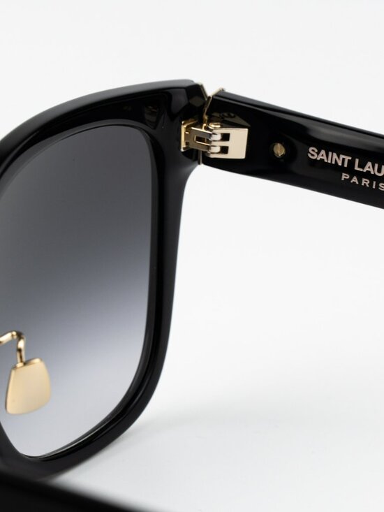 NEW Saint Laurent SLM105/F 002 Black Grey Gradient Square Unisex Sunglasses main image 11